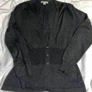 New York & Co Black Glittery Cardigan Sz M
